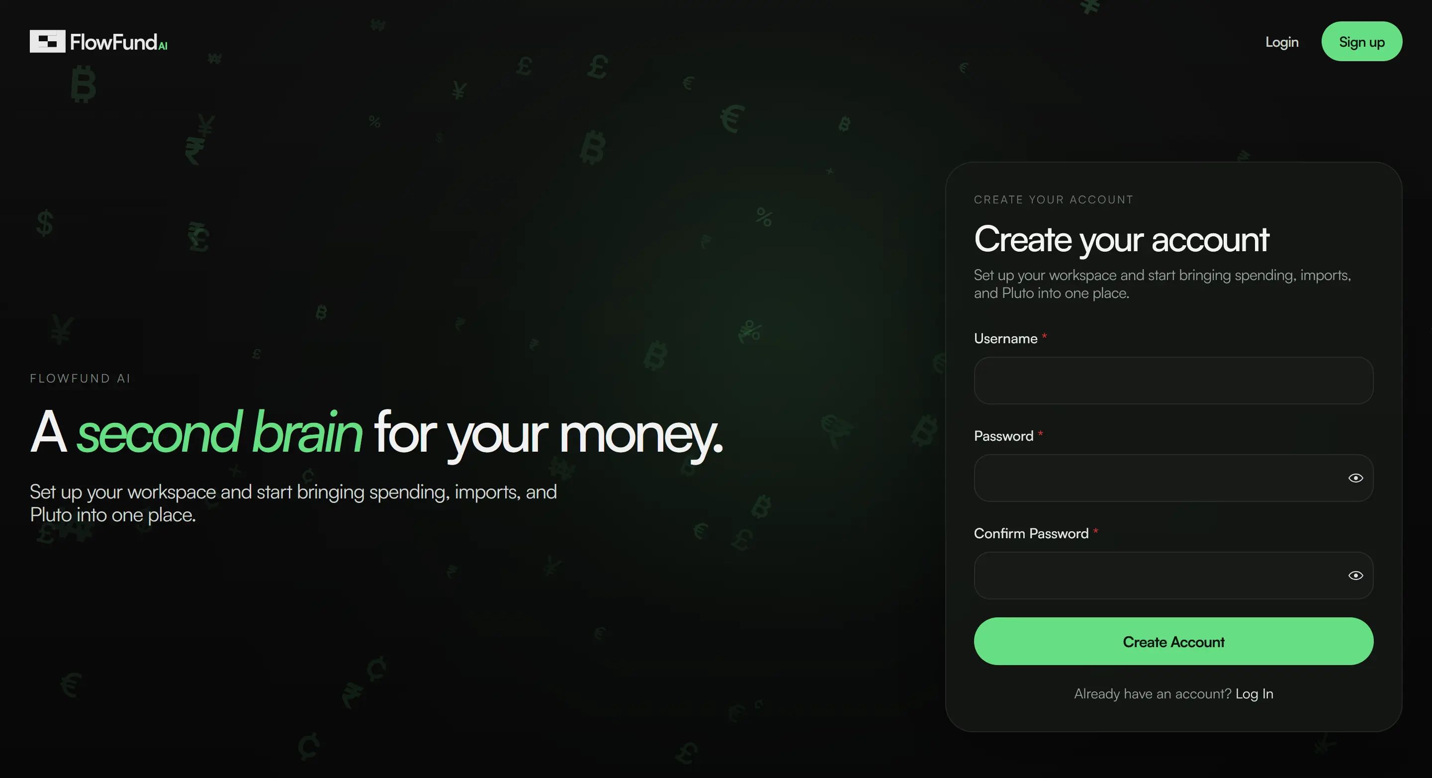 FlowFundAI homepage preview